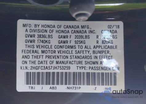 2018 Honda Civic Si from USA, damaged, VIN 2HGFC3A57JH753259